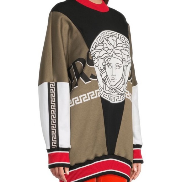 Versace Colorblock Logo Graphic Sweatshirt (Size M) - Picture 2 of 10